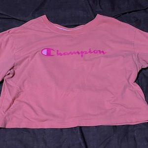 Neon orange women’s Champion crop top